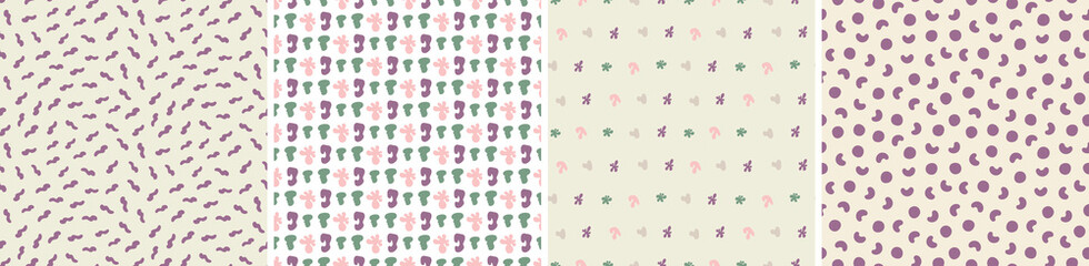 Set of seamless patterns. Colorful surface design