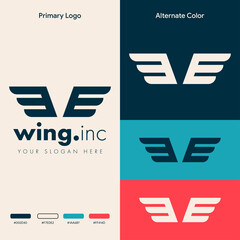 minimalist simple wing logo concept