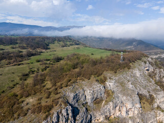 Aerial view of Lakatnik Rocks at Iskar river and Gorge, Bulgaria