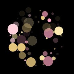 Bokeh confetti circles decoration holiday background.