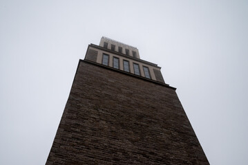 Old tower in the fog