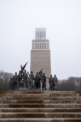 Old tower in the fog