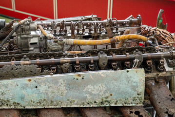Engine with its internal parts