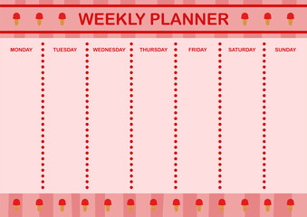 Daily and weekly planner with Ice Cream