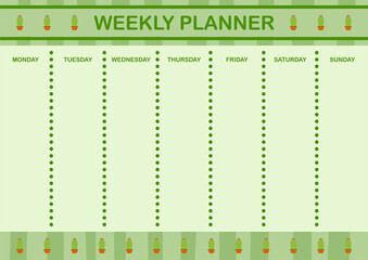 Daily and weekly planner with Cactus