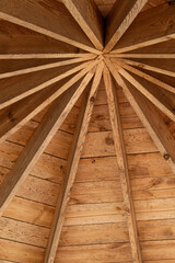 A wooden roof