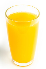 Naklejka na ściany i meble Glass of orange juice isolate on white background.