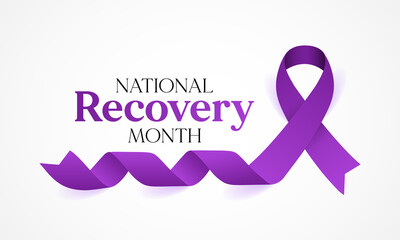 National Recovery month is observed every year during September to educate the public about substance abuse treatments and mental health services. Vector illustration