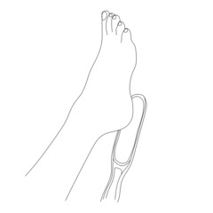 pedicure process, nail painting with nail polish, Nail brush, nail polish. Spa beauty pedicure treatments. Toenail care in a nail salon.