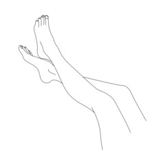 contour of the graceful part of the legs, beautiful female legs, the concept of foot care and health of the lower extremities,