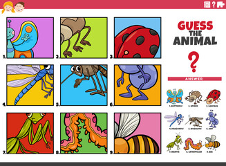 guess cartoon animal characters educational task for kids