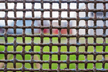 Rusty grille. Abstract image/ barrier, lack of freedom, prison