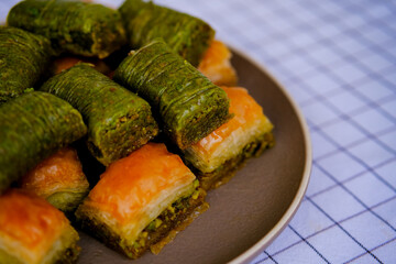 Baklava, traditional middle eastern, Turkish and Arabic sweet desert