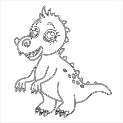 Dinosaur Coloring page For Kids  , illustration  dinosaur outlined , 
 Cute baby dinosaur line art 