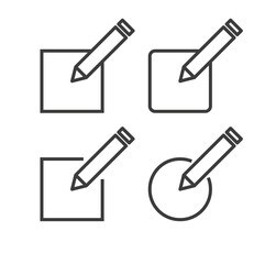 Write notepad vector icon. Vector illustration