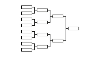 Templates of vector tournament brackets for 15 teams. Blank bracket template. Vector illustration