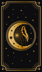 Tarot cards. Mystical poster. metaphorical cards. Vector graphics.