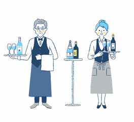 ソムリエの男女2人