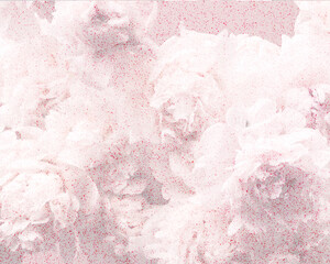 Tekstura z motywem kwiatów piwonii w kolorze pudrowego różu. Grafika cyfrowa przeznaczona do druku na tkaninie, ozdobnym papierze, tapecie.