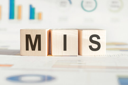 MIS - Management Information System - text on wood blockss. Business concept.