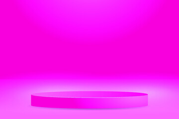 3D illustration, pink empty podium product