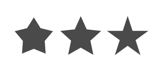Five point stars pictogram set. Star icon collection with variants.