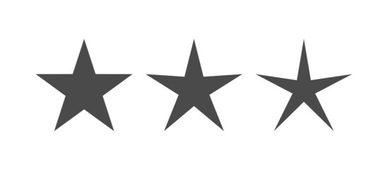 Five point stars pictogram set. Star icon collection with variants.