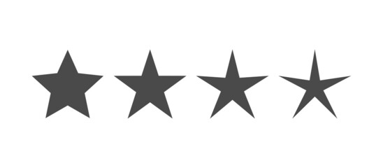 Five point stars pictogram set. Star icon collection with variants.