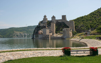 The Golubac fortress  was a medieval fortified town on the south side of the Danube River built during 14th century in medievale Serbia
