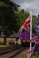 the taw valley re painted purple to celebrate the queens platinum jubilee traveling through Hampton...