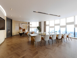 3d render of modern working office