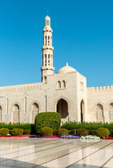 Fototapeta na wymiar The Sultan Qaboos Grand Mosque in Muscat, Oman, Middle East