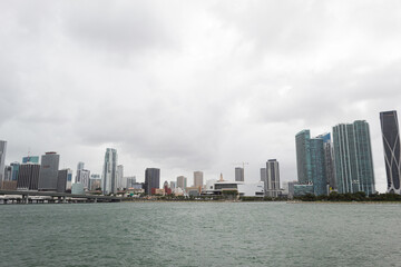 Naklejka premium Coast of Miami, Florida on a cloudy day