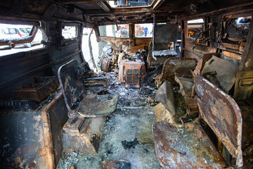 destroyed Russian military equipment in Kyiv, Ukraine