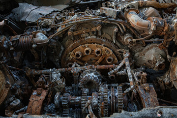 Fototapeta premium destroyed Russian military equipment in Kyiv, Ukraine