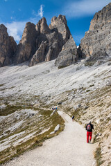 Mountain trail Tre Cime di Lavaredo in Dolomites