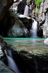 The green water between the waterfalls of Lanterna creek - 508528596