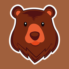 bear, bear head, bear illustration, illustration, brown