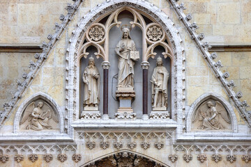 Obraz premium Cathedral of the Assumption of the Blessed Virgin Mary, landmark in Zagreb, Croatia.