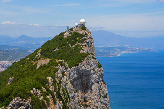 Radar station at the top of the rock of Gibraltar