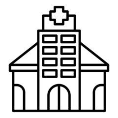 hospital building icon on transparent background