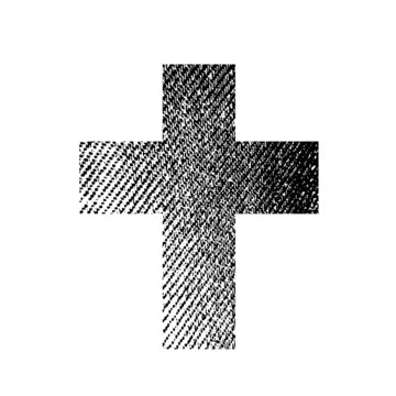 Black Cross. Religion. Vector illustration