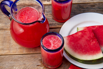 Watermelon water in glass jar