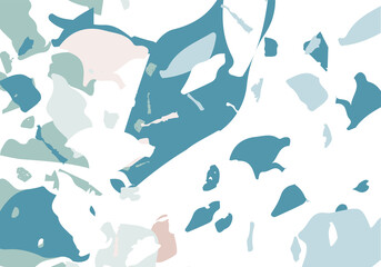 Terrazzo modern abstract template. Blue texture