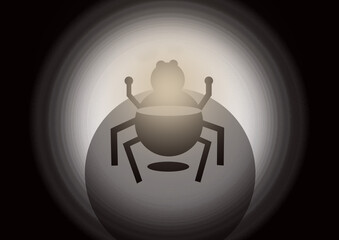 Unique insect and mug symbol. Coffee cafe logo