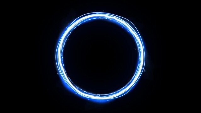 Rotating Transparent Neon lights vfx effect 4k Animation for Alpha. Visual effect transparent animation