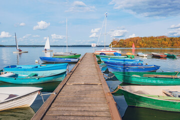 Lake view at autumn day time.