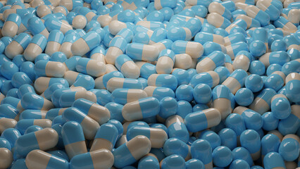 Obraz premium Blue white pills