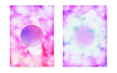 Hipster Fluid. Motion Dots. Shiny Futuristic Composition. Minima