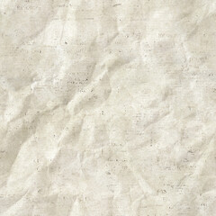 Newspaper seamless pattern with old vintage crumpled paper texture background
